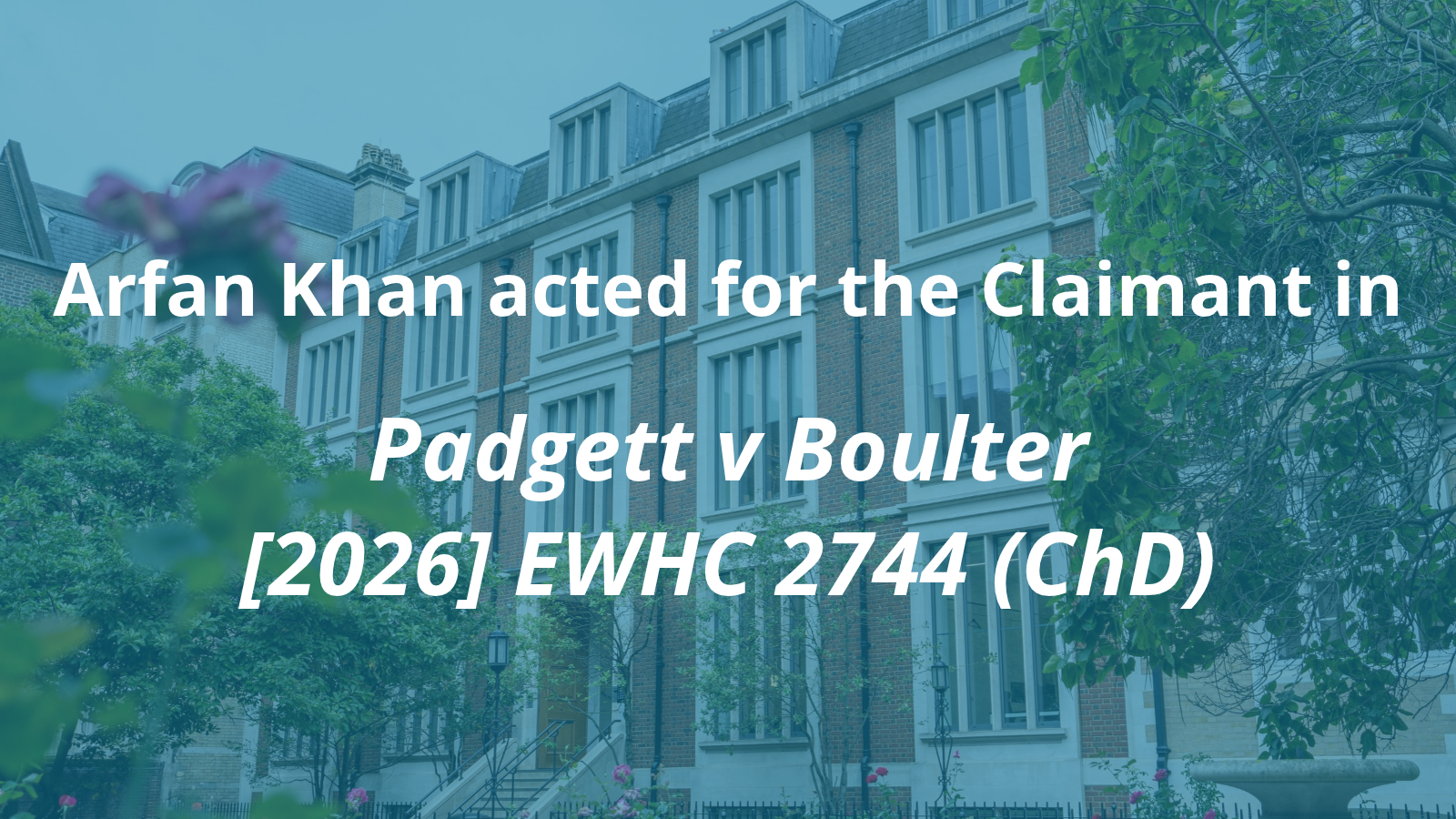 Padgett v Boulter [2026] EWHC 2744 (ChD)