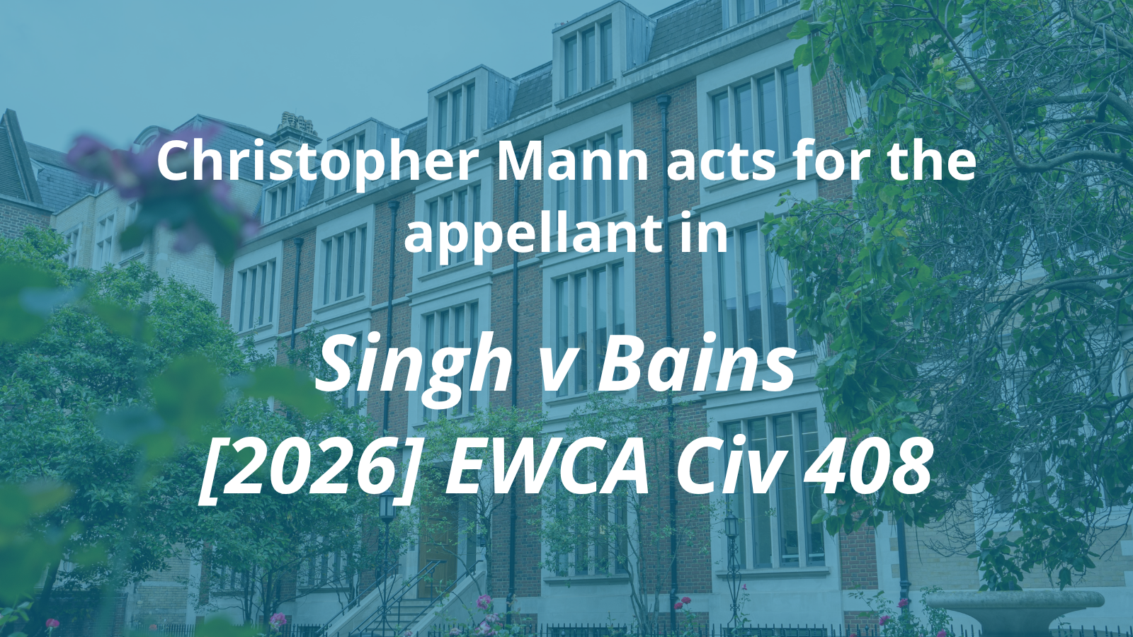 Singh v Bains [2026] EWCA Civ 408