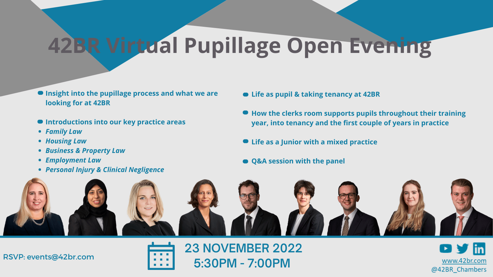 42BR Virtual Pupillage Open Evening 2022 - Latest news - 42BR Barristers